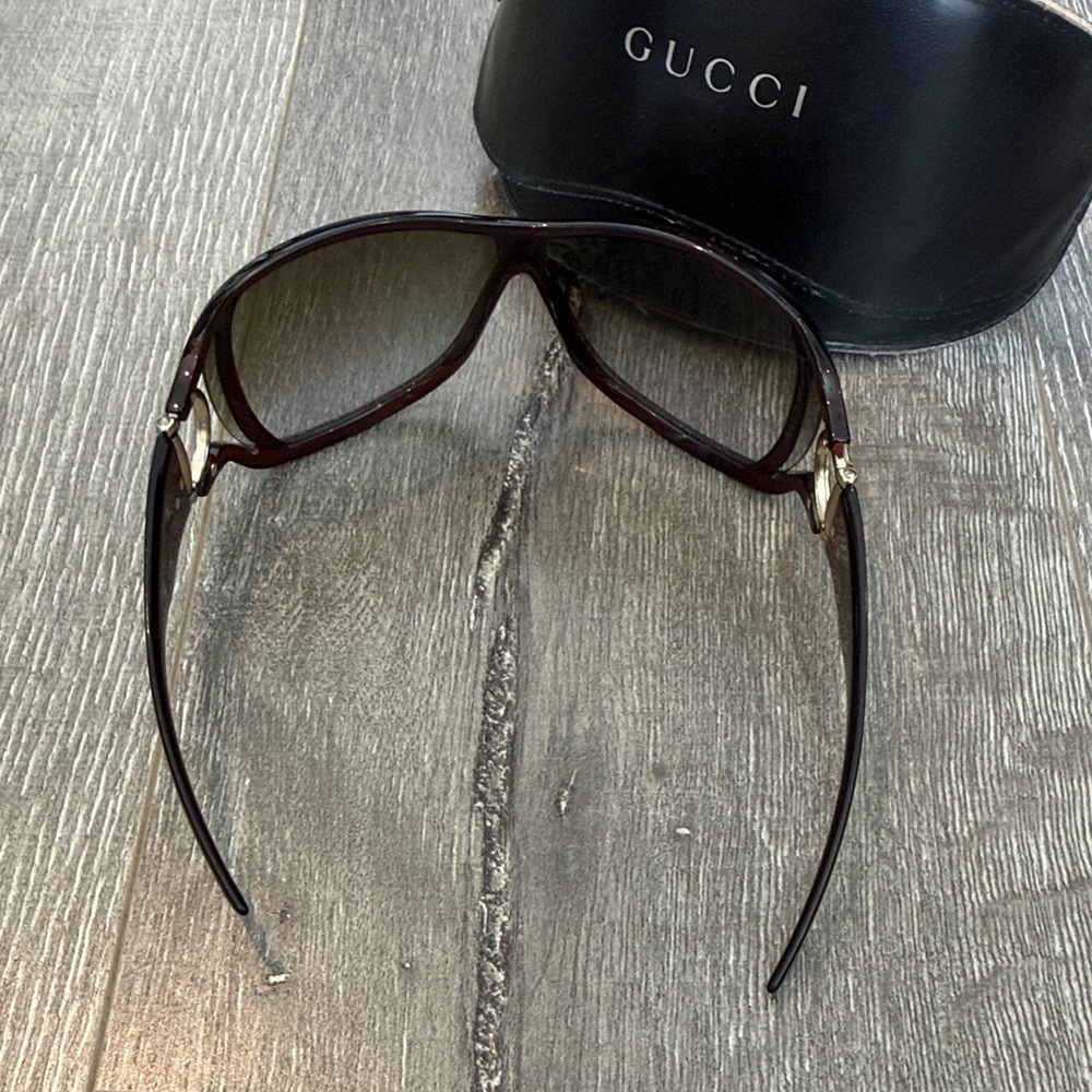 Gucci Dark Brown Sunglasses with Black Case - Picture 6 of 9